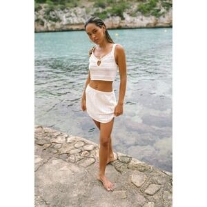 NWT Tigerlily Serena Gigi Croptop Knit White Ivory Crochet Sz 10 Boho $99